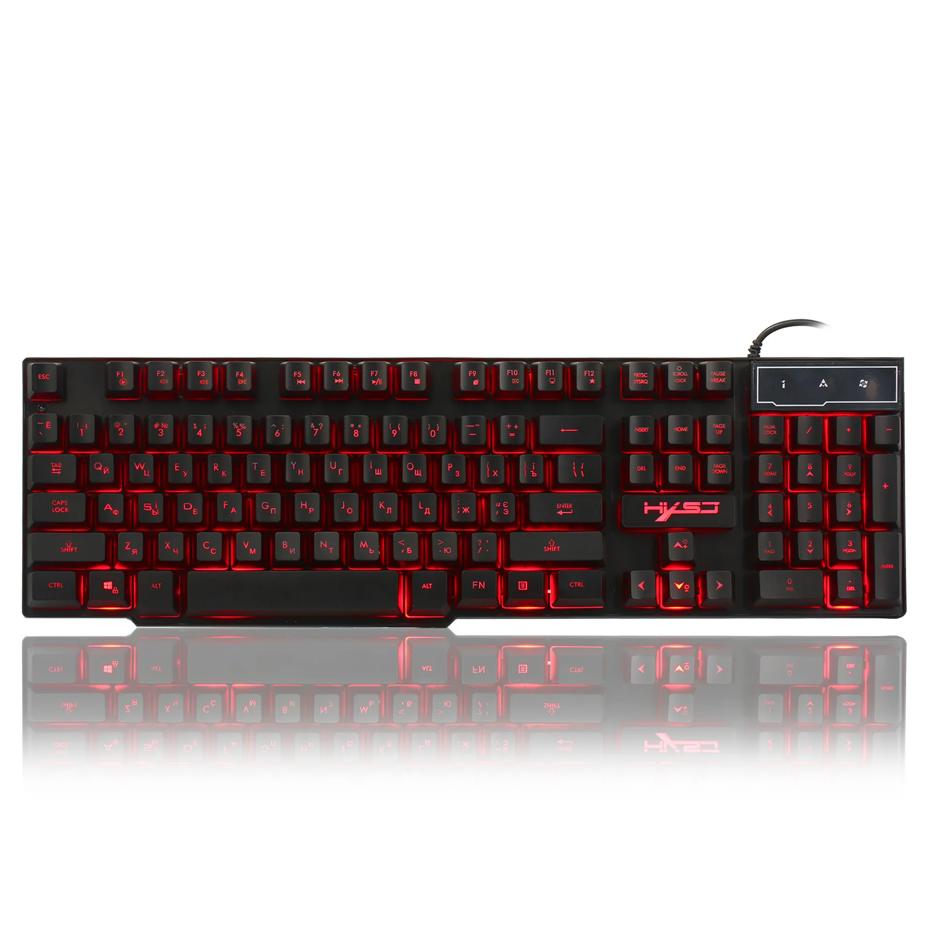 Hongsund русский/английская игровая клавиатура с 3 цвета подсветкой колпачки Teclado для компьютерных игр с подобными Механическая Feel