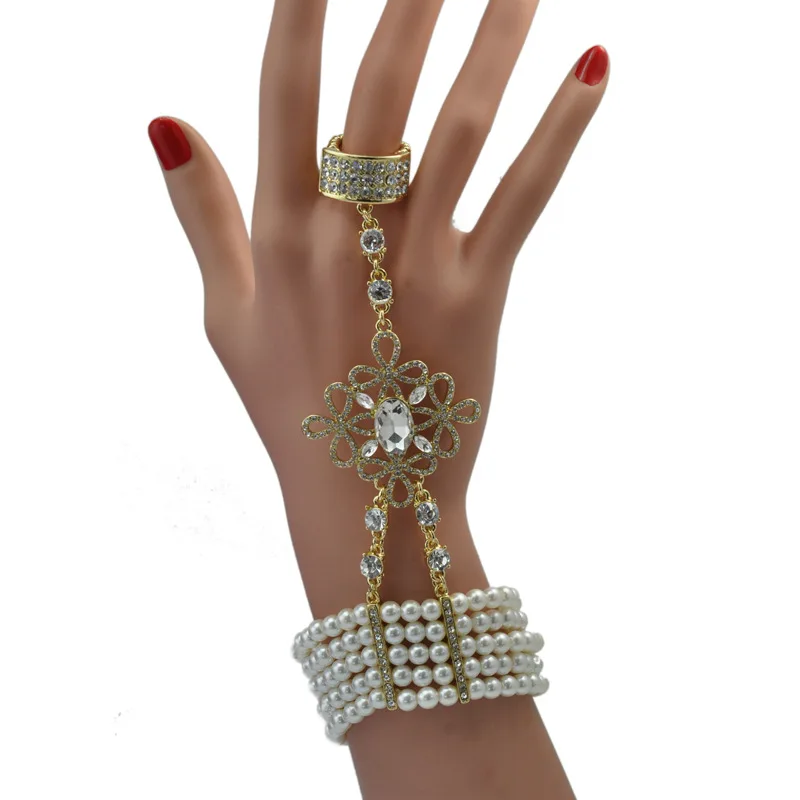 Trendy Full Crystal Rhinestone Hand Chain Bracelets & Bangles for Party