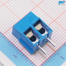 100 шт. 2 P Синий 5,00 мм Шаг 15x7,6x10 мм Прямые вертикальные контакты монолитный Комбинируемый винтовой клеммный блок