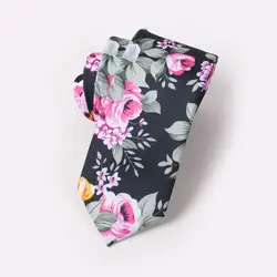 Хлопок печатных Для мужчин 6 см цветы для отдыха Мода узкий галстук Для мужчин и горе Для мужчин Универсальный Мода Цветы подарок галстук