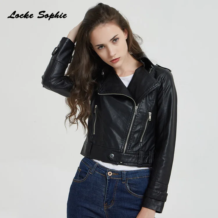 Women Plus size short jacket blazers 2019 Autumn PU leather Splicing faux fur Black Small Jacket ladies loose locomotive blazers
