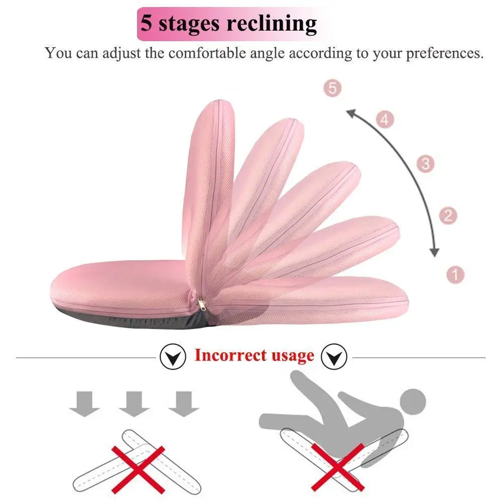Регулируемый напольный сидения с задней Поддержка 5 углов складной стул для медитации моющиеся мягкие поролоновые диван для крытого пола для чтения