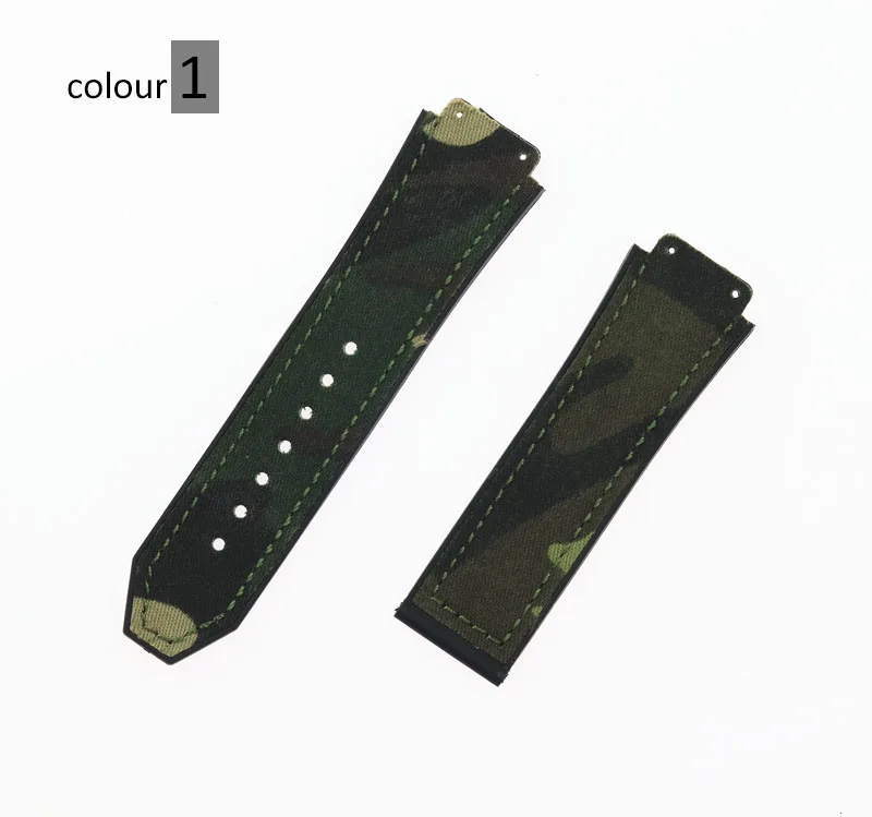 26mmx19mm leather and silicone matte straps fit the Hublot classic fusion series CHRONOGRAPH 45mm42mm watch band bracelet - Цвет ремешка: Черный