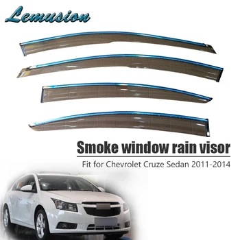 

High Quality 4pcs Smoke Window Rain Visor For Chevrolet Cruze Sedan 2011 2012 2013 2014 Vent Sun Deflectors Guard Accessories