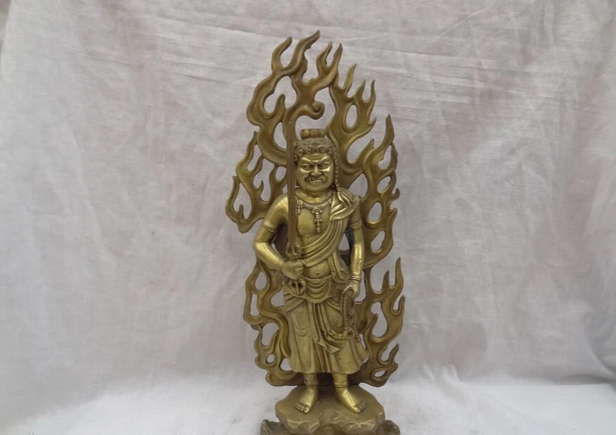 Песня voge Gem S5241 12 &quotяпонский буддист Joss Чистая латунь подставка Fudo-Myo-Achalanatha статуя