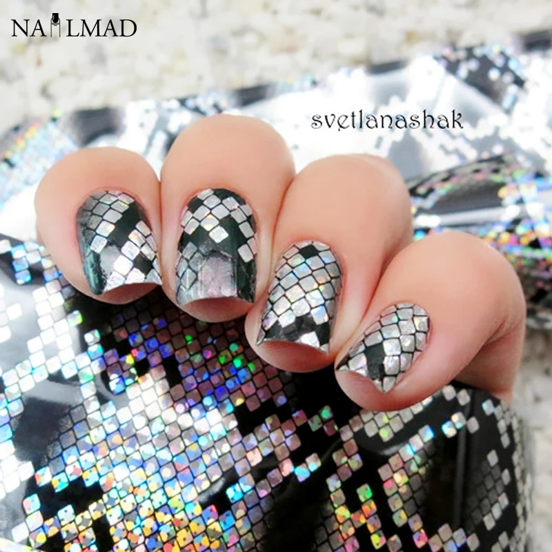 1 roll 4*100CM Holographic Nail Foils Snake Skin Foils Nail Art Transfer Foil Transfer Sticker