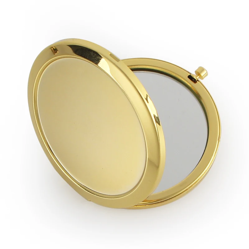 Round Mirror Compact Blank Plain gold Colour For DIY gift mirror