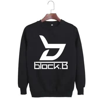 

Block b logo/member name printing o neck pullover hoodies for spring autumn kpop fans supportive sweatshirt