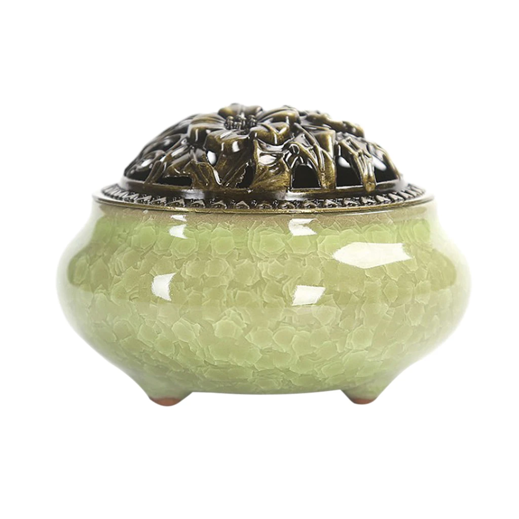 Ceramic Incense Burner Holder Joss Stick Cones Spiral Sandalwood Censer Office Home Living Room Decor Crafts