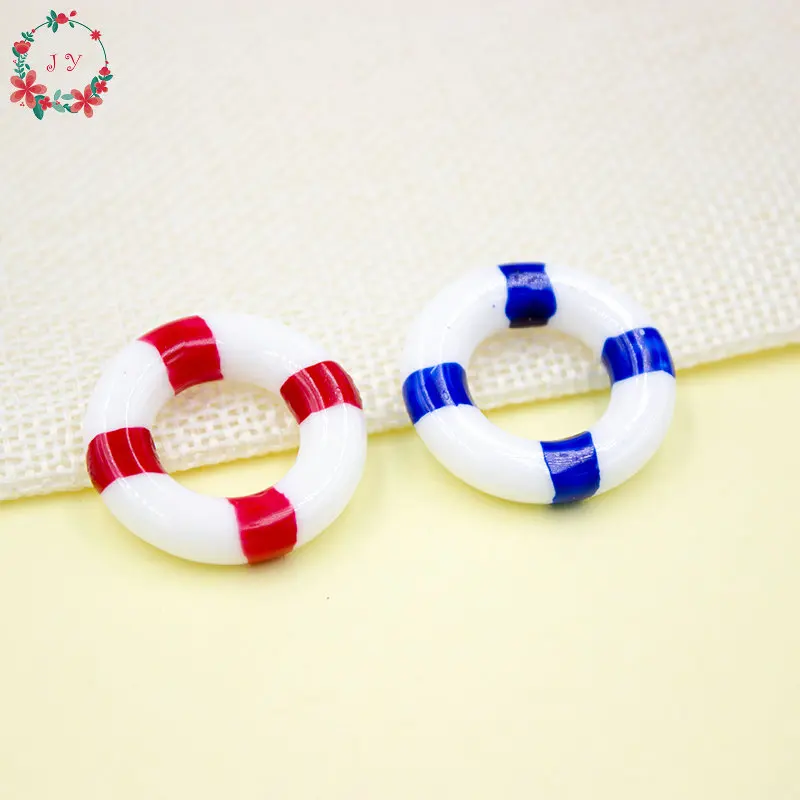 

set of 10pcs 25mm Cute Ocean Sea Theme Swimming ring resin Flatback cabochon for hair pins bobby pins DIY decor