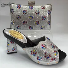 Capputine в итальянском стиле Для женщин комплект из обуви и сумки, украшенные Стразы Для женщин комплект из обуви и сумки в Италии Размеры; большие размеры 37-42 BL815C