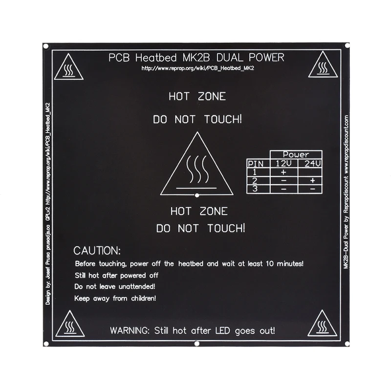 Новинка! RepRap 3D-принтеры pcb Heatbed MK2B с подогревом со светодиодной резистор и кабель плита Mendel MK2A MK1