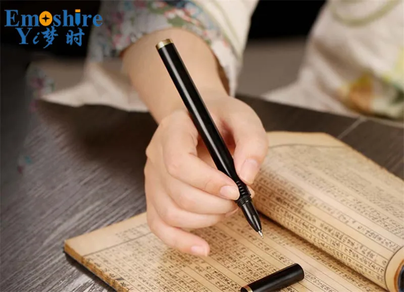 Emoshire Wooden signature pen U disk set mahogany water pen creative office gifts Chinese wind neutral pen wood U disk custom (9)
