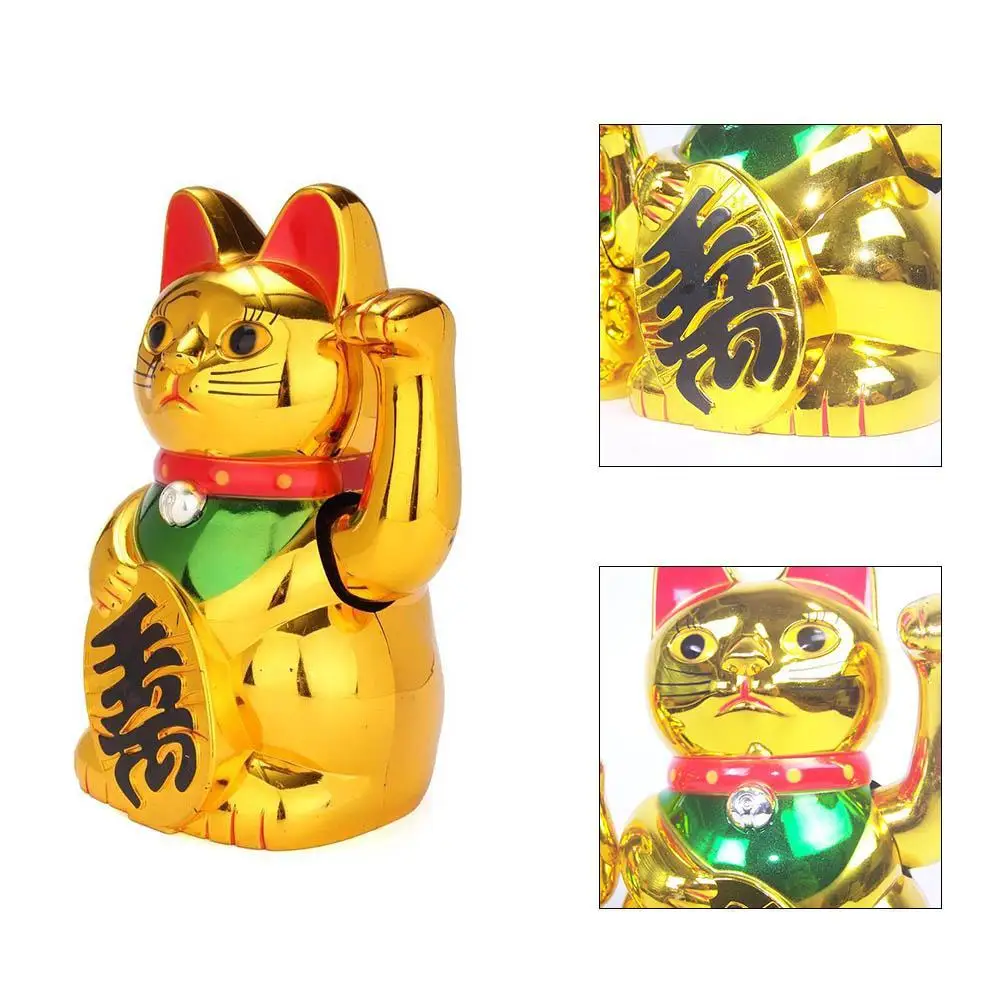 Богатство развевающаяся рука кошка китайский счастливый Кот золото Maneki Neko милый Фэншуй Декор Добро пожаловать кошка ремесло искусство магазин украшения