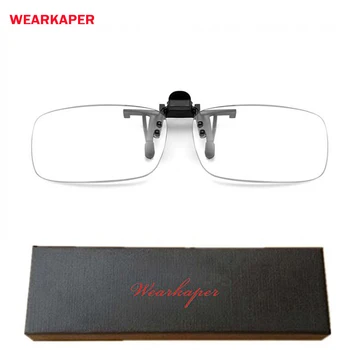 

WEARKAPER 1.0-4.0 Flip Clip on Flip up Down Reader Magnifiers, Rimless Portable Reading Computer Glasses
