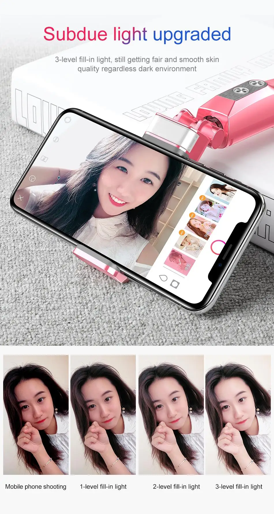 Складная селфи-палка Baseus Bluetooth Selfiestick+ Mirro+ заполняющий свет монопод для iPhone samsung Xiaomi Android Phone Stick