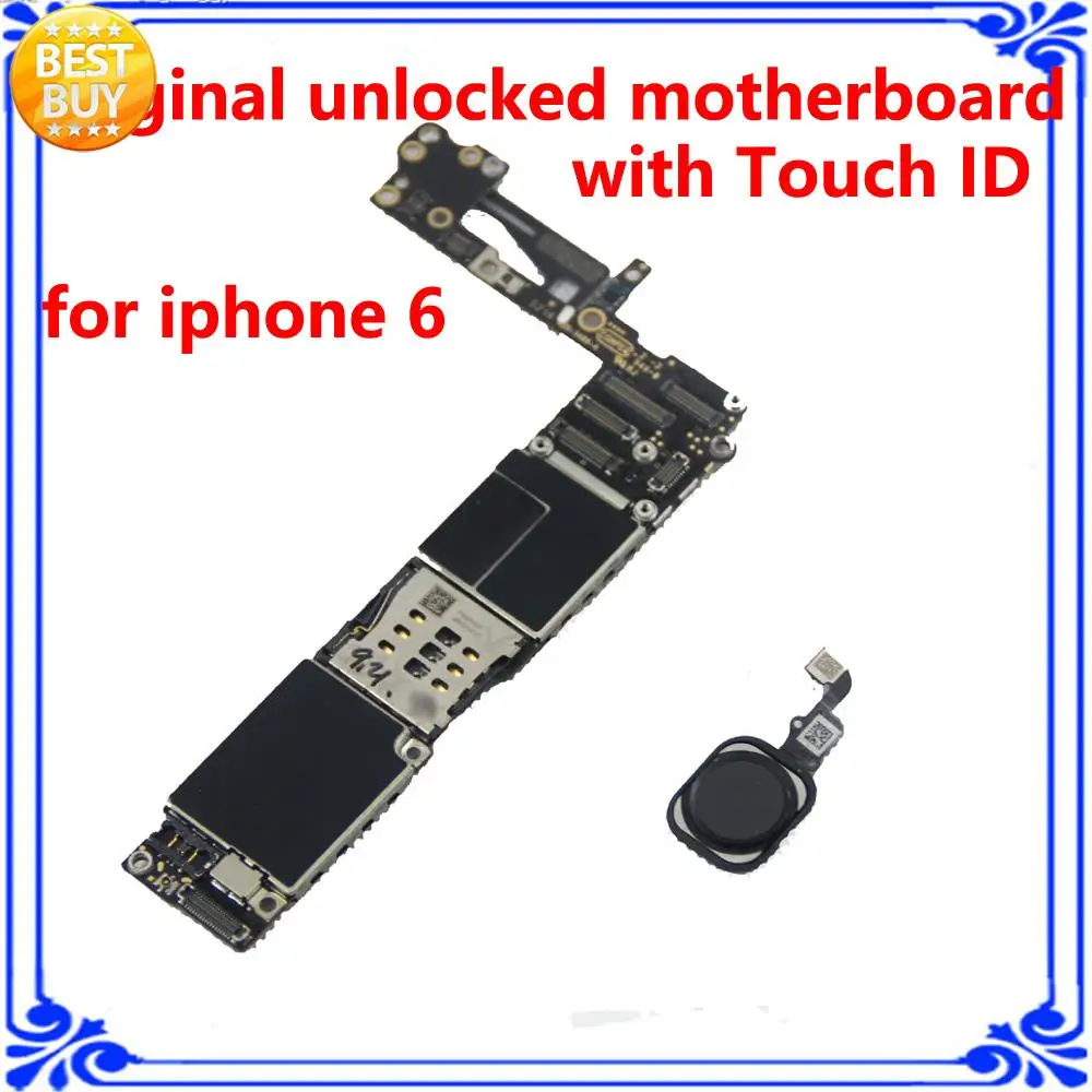 

original motherboard 16GB for iphone 6 4.7inch with fingprint good wokring mainboard with Touch ID 100% tested logic board