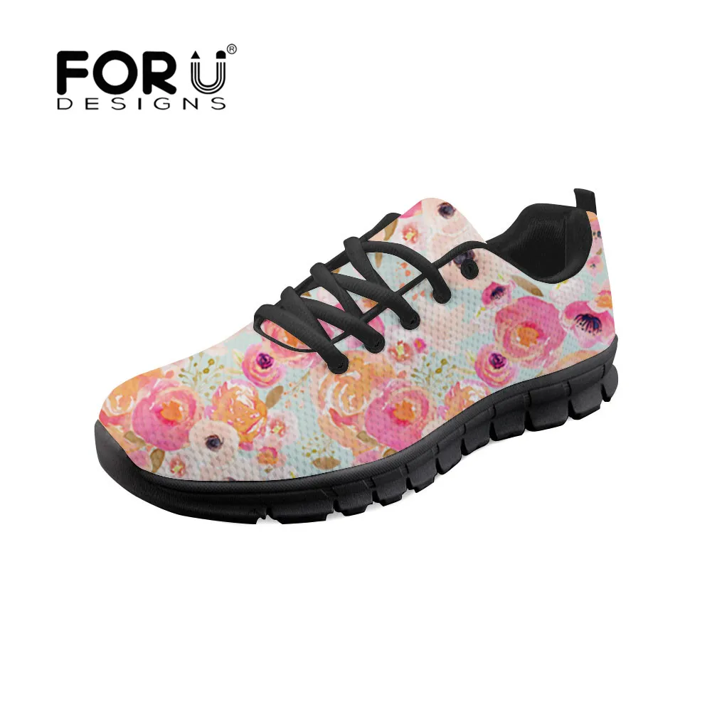 

FORUDESIGNS Women Shoes Autumn Bloom Pink Florals Printing Ladies Flat Shoes Nursing Sneakers Harajuku Shoes Sapato Feminino