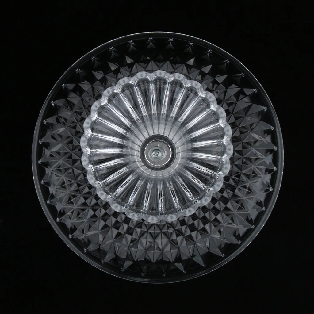 Round Clear Dish Platters Plate Food Serving Tray with Base, Plastic