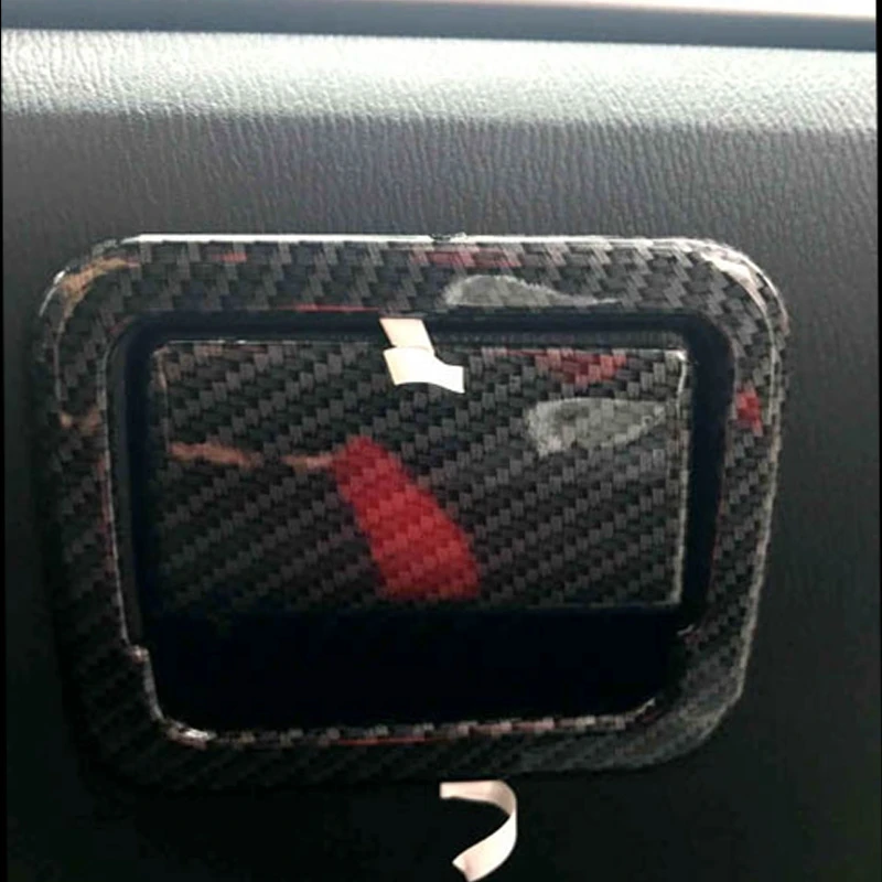 

For MAZDA 3 AXELA 2017 2018 ABS Carbon fibre Copilot Storage Box Handle Cover Trim Car Styling Accessories 2pcs