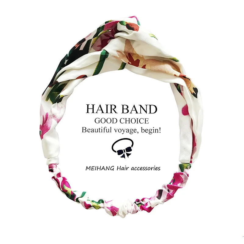 

Spring and summer hair accessories geranium floral silk silk satin elastic cross hair band headband headband