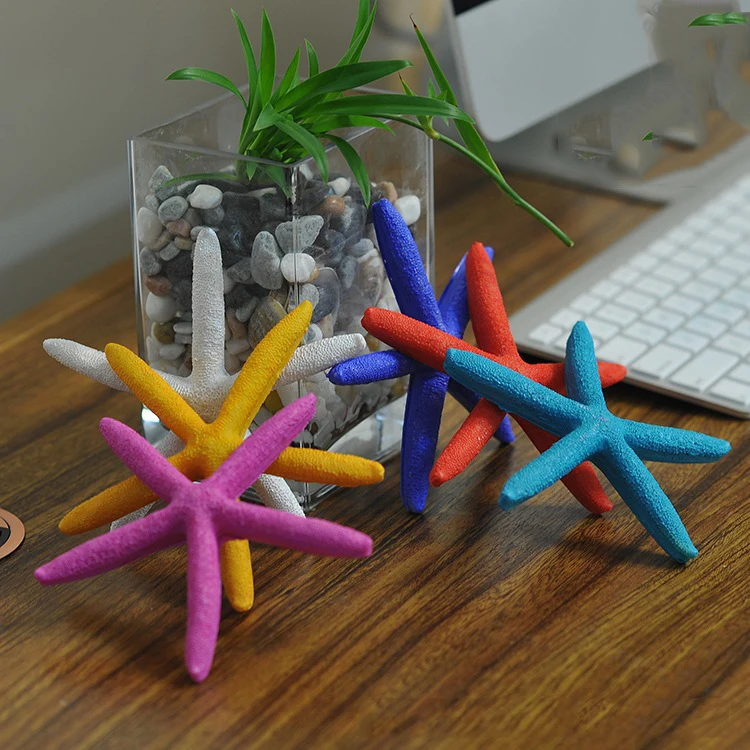 

1Pc 13CM resin five-finger starfish Mediterranean starfish simulation starfish hexagonal starfish fishing net decoration