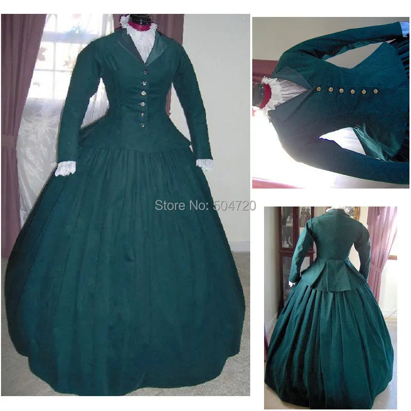 

Historical!R-178 19 century Vintage costume 1860S Victorian Lolita/Civil War Southern Belle Ball Halloween dresses All size