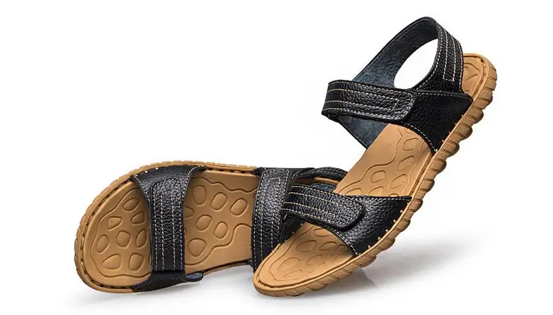 Tangnest/летние пляжные мужские сандалии; модная мужская обувь из натуральной коровьей кожи с вышивкой; нескользящая мужская обувь на плоской подошве; мягкая повседневная мужская обувь для вождения; XML226