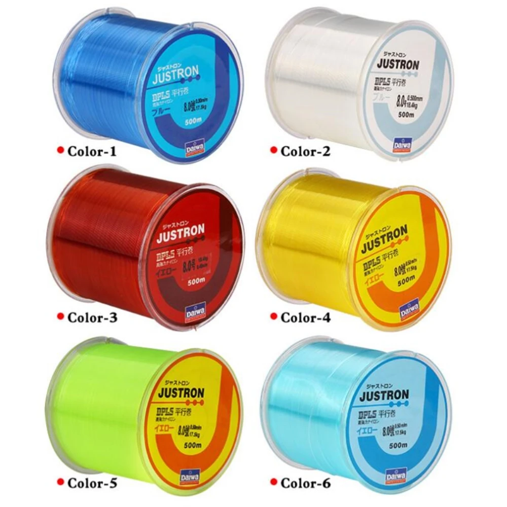 500m Nylon Fishing Line Japanese Durable Monofilament Rock Sea Fishing Line Daiwa Thread Bulk Spool All Size 6 Colors 0.4 to 8.0