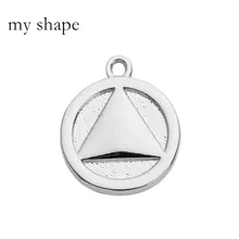 My shape alcolics anonymous triangle charms с двойным родиевым покрытием с круглой формой для изготовления ювелирных изделий 30 шт