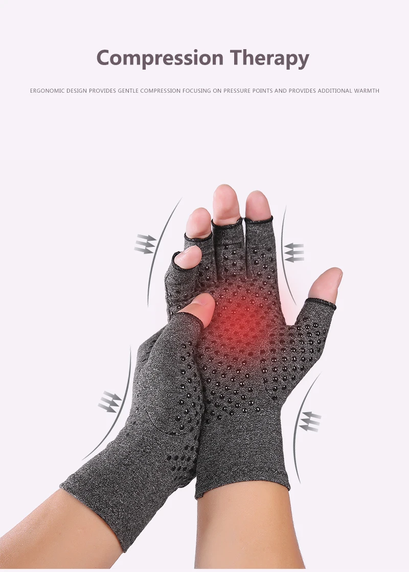 Arthritis Gloves Cotton Warm Elastic Hand Women Men Arthritis Joint Pain Relief Gloves Therapy Half Finger Compression Mittens