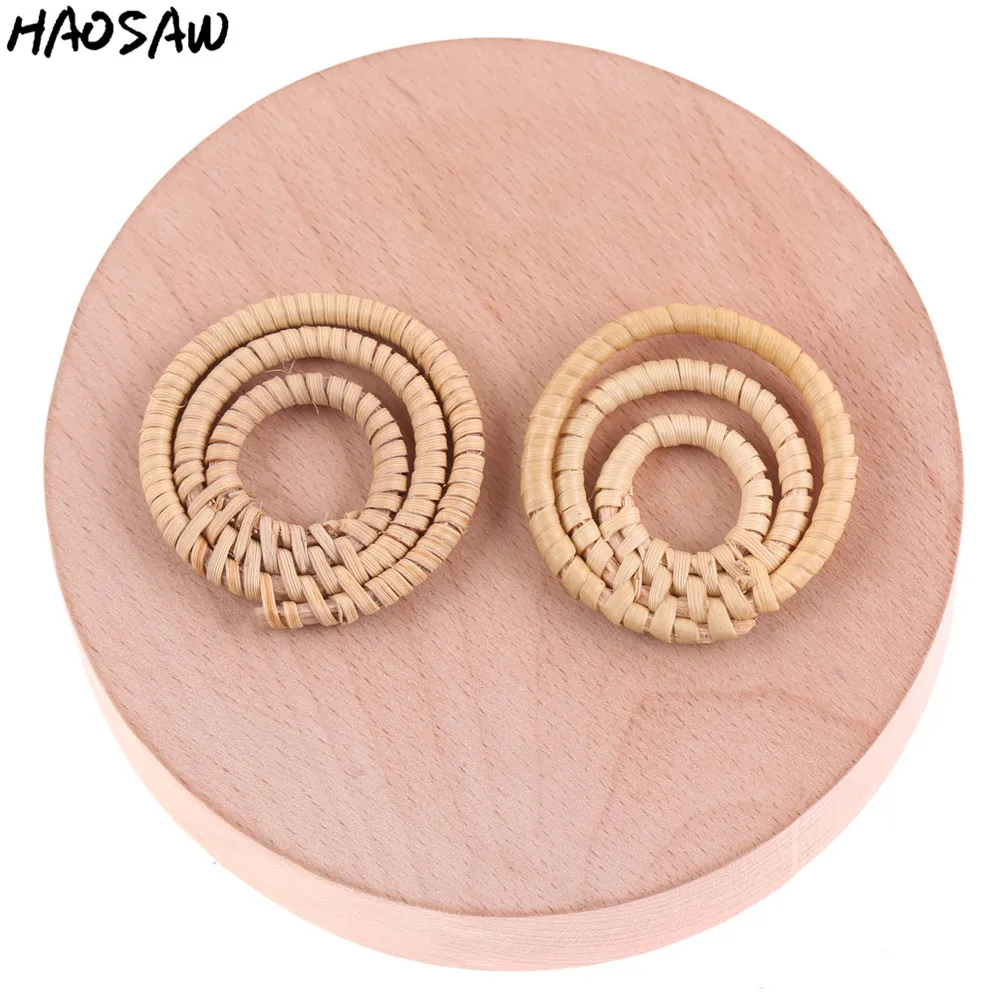 

38*38MM 20Pcs/Lot Natural Ring Shape Banboo Rattan Beads For DIY Handmade Jewelry/Earrings Accessories Making/Jewelry Findings