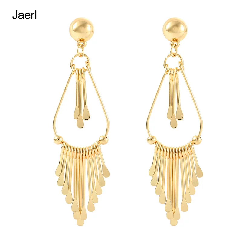 Gold Color Long Party Earrings Women Fashion Accessories Tassel Wedding