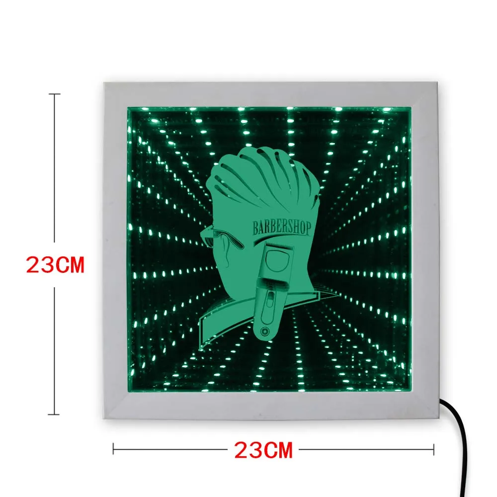 Парикмахерская вывеска светильник ed произведение искусства светодиодный зеркало Бесконечность неоновый светильник Оптическая иллюзия туннельная лампа парикмахер подарок