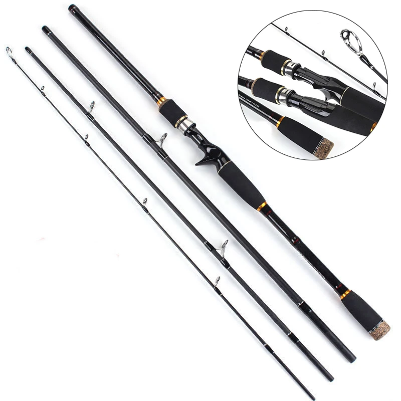 

Newly Travel Fishing Rod Spinning MH Hard 3/4 Section Fishing Rod Carbon Fiber Casting Fish Tool