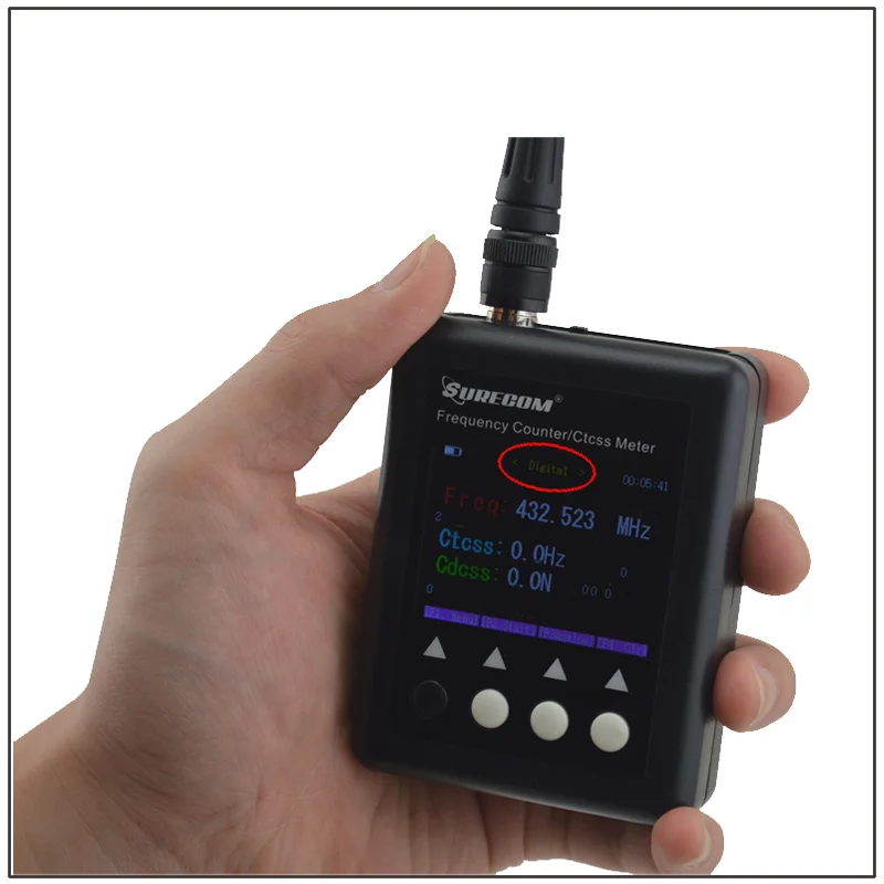 SF-401Plus 27MHz-3GHz SURECOM Portable Frequency Counter with CTCSS/DCS Decoder(Analog & DMR Digital Radio Signal both testable)