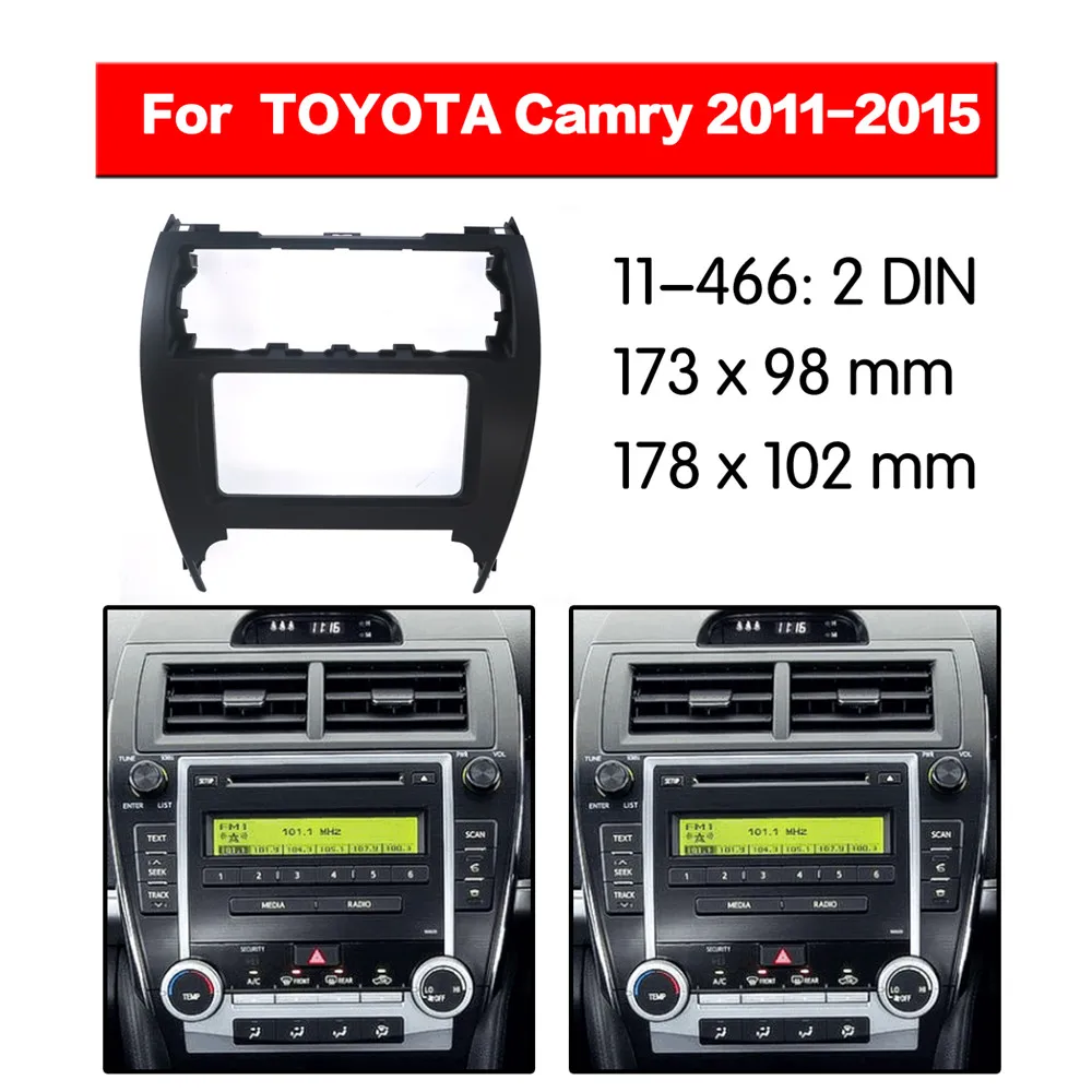 Автомобиль 2DIN фасции Лицевая панель пластина рамка для TOYOTA Camry(США-версия) Рамка для DVD CD отделка монтажный комплект два din11-466