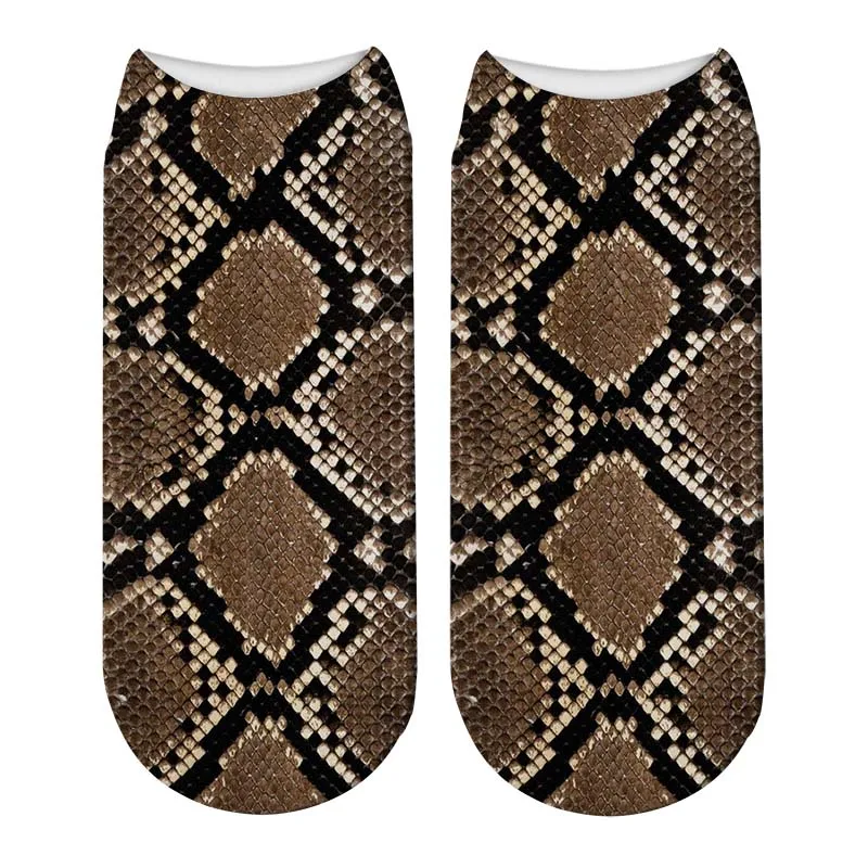 Забавные носки с принтом животных леопардовые цветные хлопчатобумажные носки с 3D принтом женские укороченные носки для девочек Meias 7S-ZWS30 - Цвет: 003