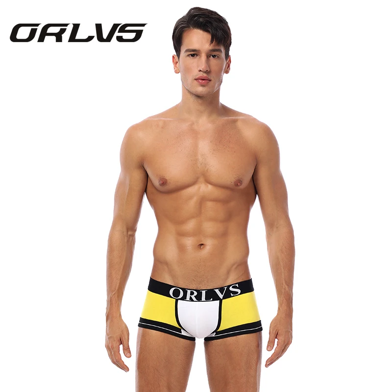 

ORLVS Sexy Mens Boxer Cotton Underwear Male shorts Panties Slip Cueca Pants Trunks Men Underpants Calecon Homme Coton Boxers