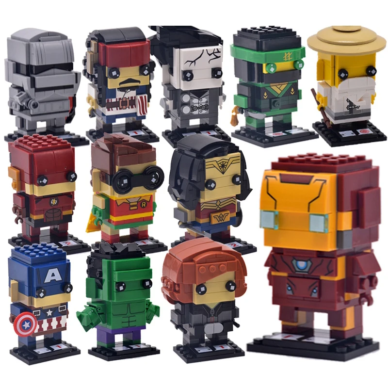 

Decool Brickheadz Dragon Ball Z SuperHero IronMan Marvel Batman ANT MAN Action Figures Building Block Bricks Heads legoings Toys