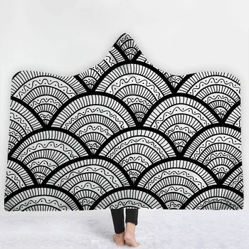 

Hooded Blanket for Adults Kids Blanket Sherpa Fleece Woman Throw Blanket Microfiber Bohemian on The Sofa 150X200CM