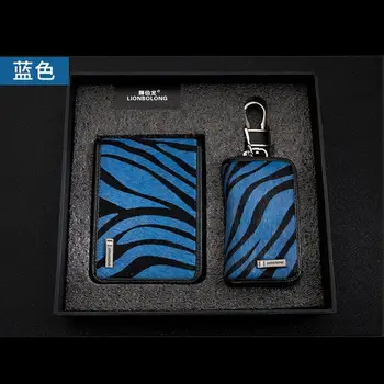 

2018 New zebra stripe leather Car Key ring Luxury style Auto key wallet For Lamborghini Bentley Key with gift Package