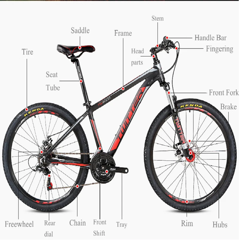 Cheap Mountain bike 21-speed dual disc brakes inner line men/women bicycle 1