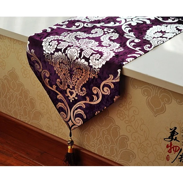 Free Shipping Handcraft Europe Style Table Runner Hot Silver Home Decoration Tablecloth Embroidery Cloth Hotel Villa