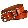 Fashion Wide Genuine leather belts for women Vintage Floral Pin buckle Woman belt High quality second layer Cow skin jeans strap ► Photo 2/6