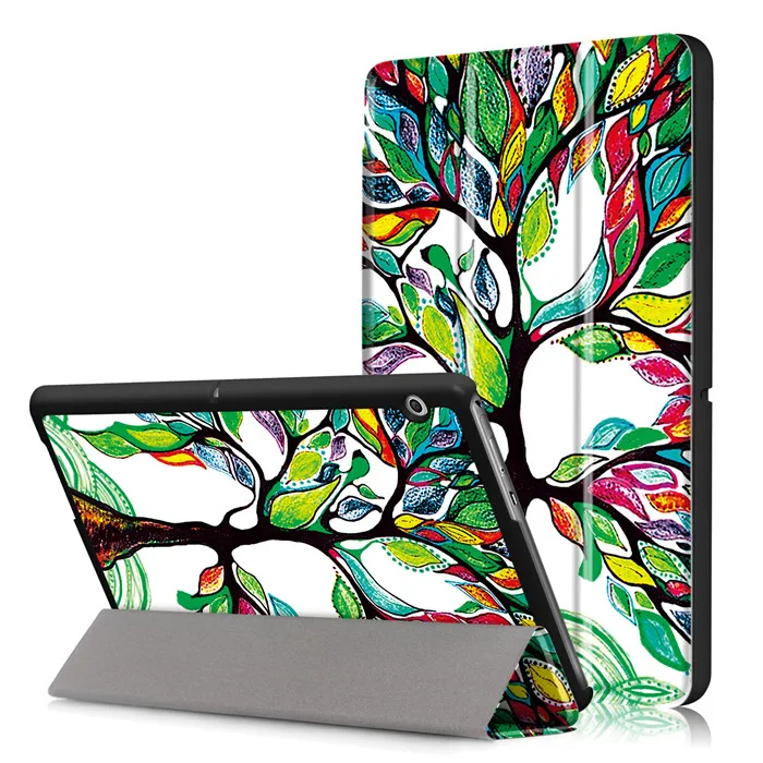 

PU Leather Stand Cover Case for Huawei Mediapad T3 10 10.0 AGS-L09 AGS-L03 9.6 Inch Tablet + 2Pcs Screen Protector