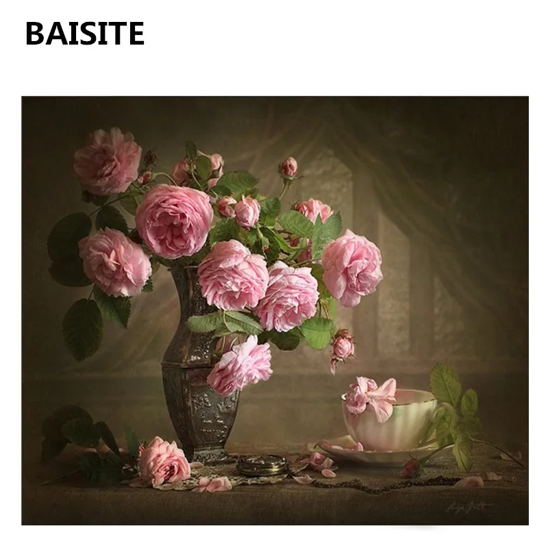 

BAISITE DIY Oil Painting By Numbers Frameless Picture On Canvas Modern Wall Painting For Living Room Wall Art Home Decor H538