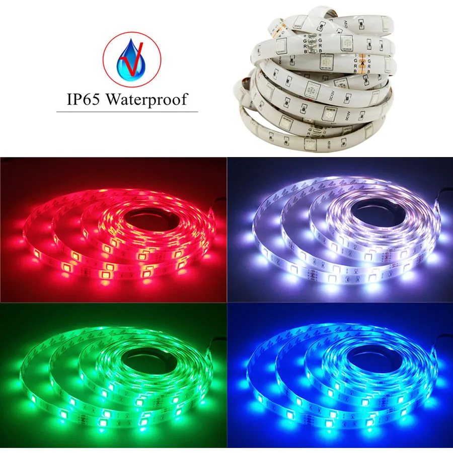 Светодиодная лента RGB SMD 5050 RGBW светодиодная RGB лента водонепроницаемая светодиодная лента полоса DC 12 В RGB контроллер Набор