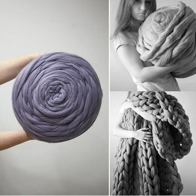 

New Chunky Wool Yarn Super Soft Bulky Arm Knitting Wool Roving Crocheting DIY