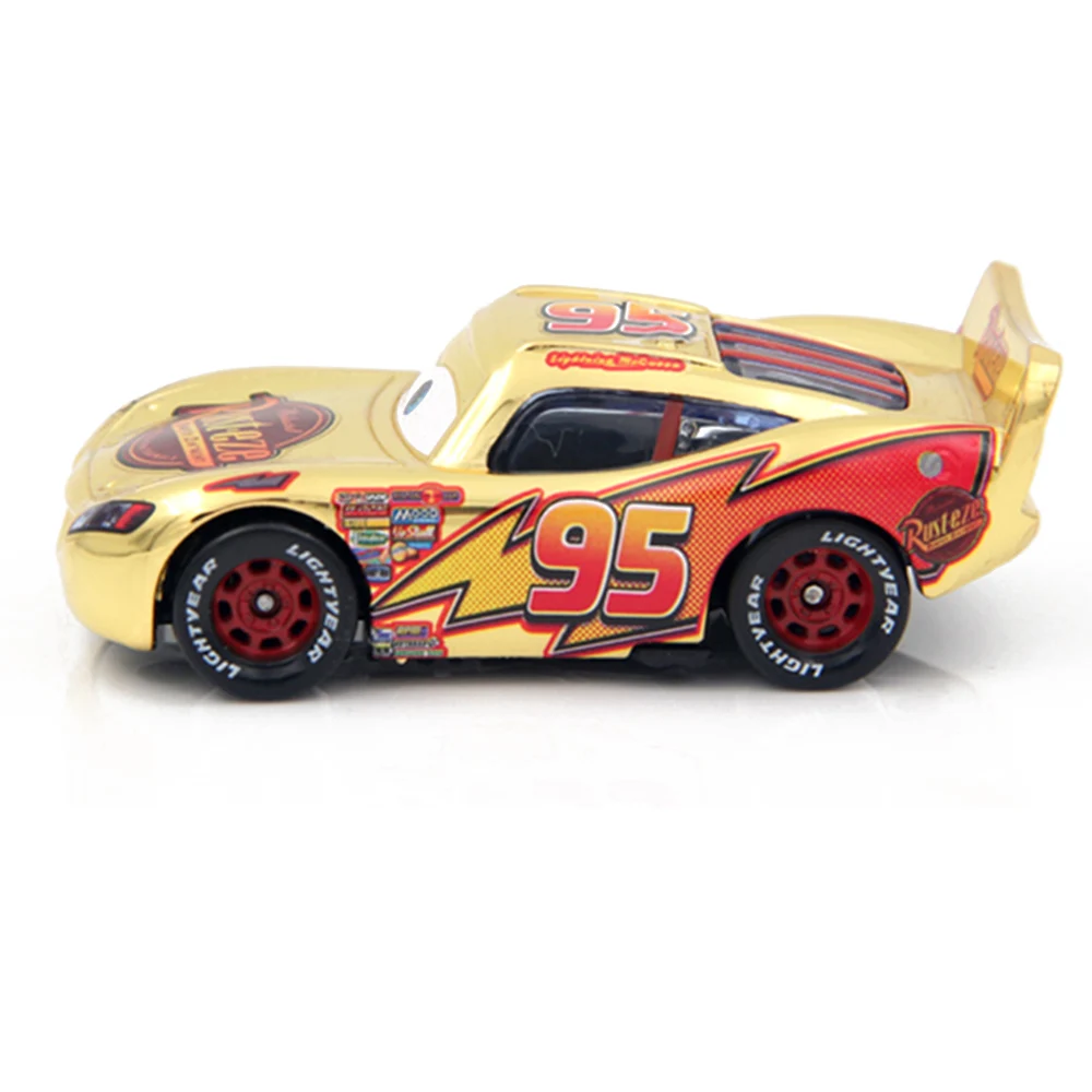 Disney Pixar Cars золотые серебристые McQueen 1:55 литой металлический сплав модель